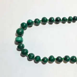 Collana vintage malachite verde naturale graduata