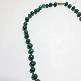 Collana vintage malachite verde naturale graduata