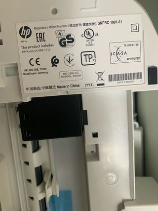 Impresora HP Azul y Blanca