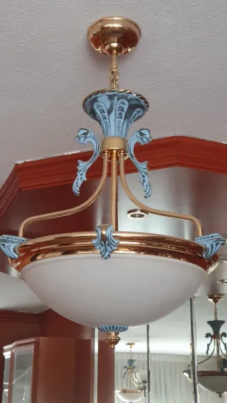 *URGE VENTA* 2 lámparas de techo dorada y azul