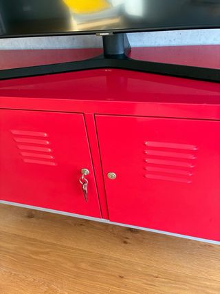 Mueble TV/Taquilla Metálica Roja