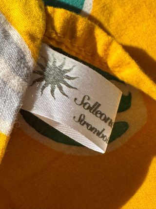 Borsa in stoffa floreale interno giallo