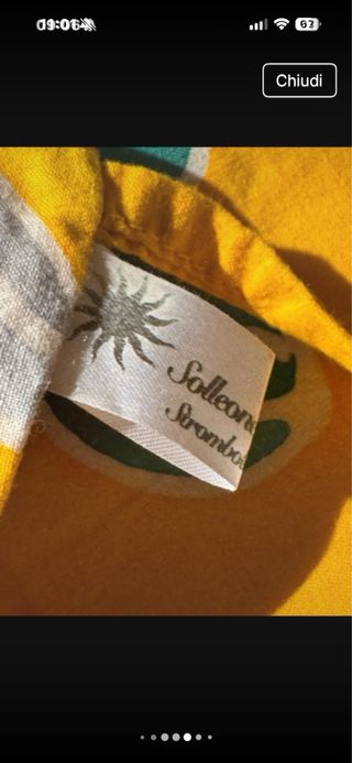 Borsa in stoffa floreale interno giallo