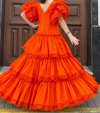 Traje de Flamenca Encaje Bolillos T.40-42