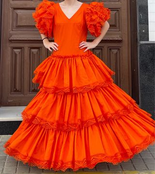 Traje de Flamenca Encaje Bolillos T.40-42