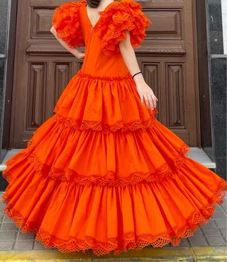 Traje de Flamenca Encaje Bolillos T.40-42