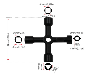 Chiave universale a croce 4 vie
