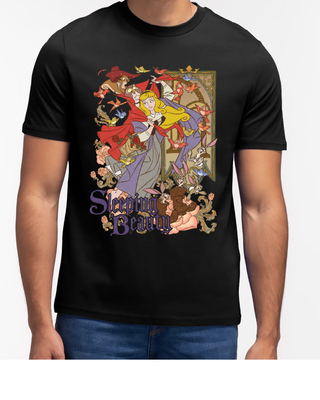 Camiseta Negra de Princesas Disney personalizada