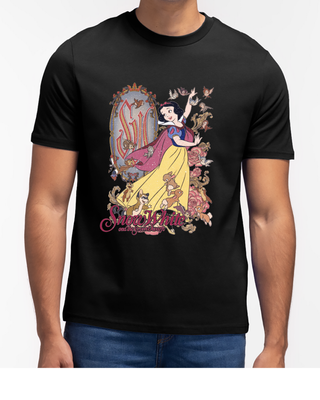 Camiseta Negra de Princesas Disney personalizada