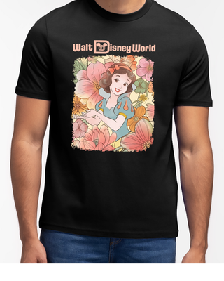 Camiseta Negra de Princesas Disney personalizada