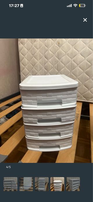 Cajonera de plástico blanca