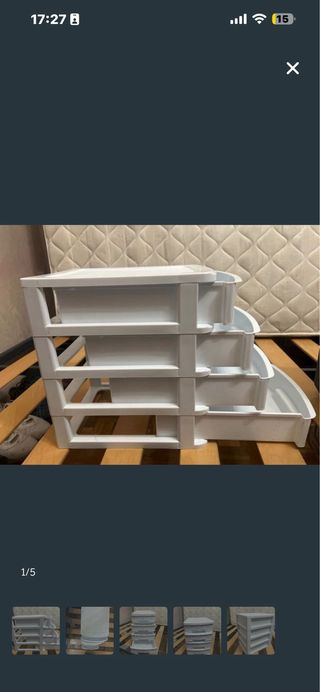 Cajonera de plástico blanca