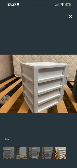 Cajonera de plástico blanca