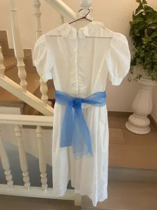 Vestido Primera Comunión Blanco y Azul