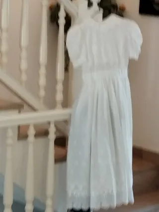 Vestido Primera Comunión Blanco y Azul
