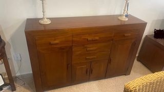 Mesa comedor y 6 sillas ratán