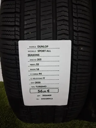 205 55 16 94V DUNLOP SPORT ALL SEASONS