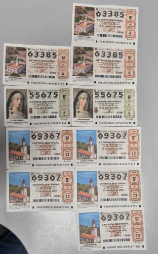 Lotería Nacional - Décimos Antiguos