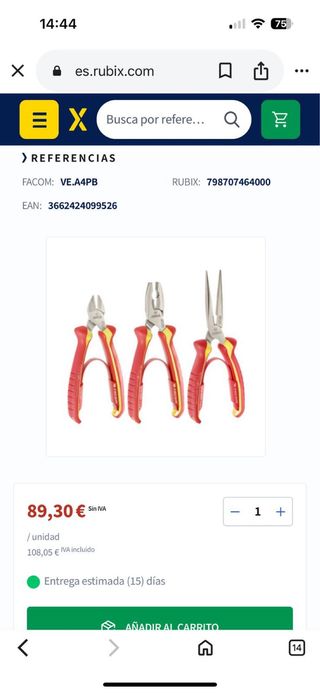 Alicates Eléctricos Facom VE.A4PB