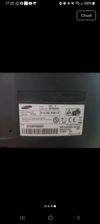 Monitor Samsung Argento/Nero