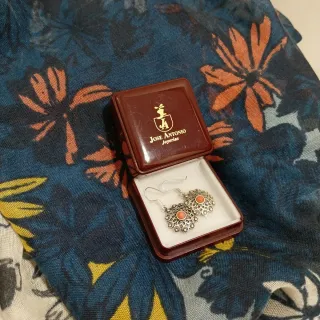 Lote foulard/Chal Parfois+Pendientes plata vintage