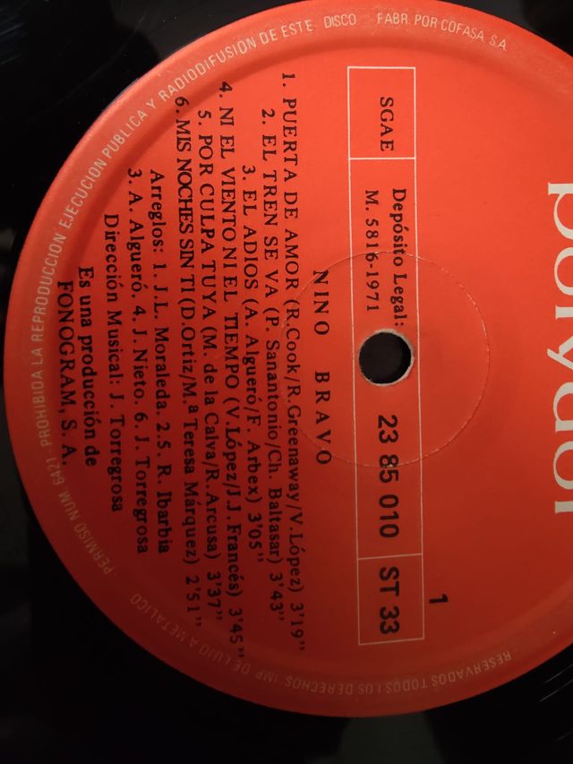 Vinilo Nino Bravo Polydor