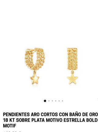 Pendientes aro Tous estrella dorados