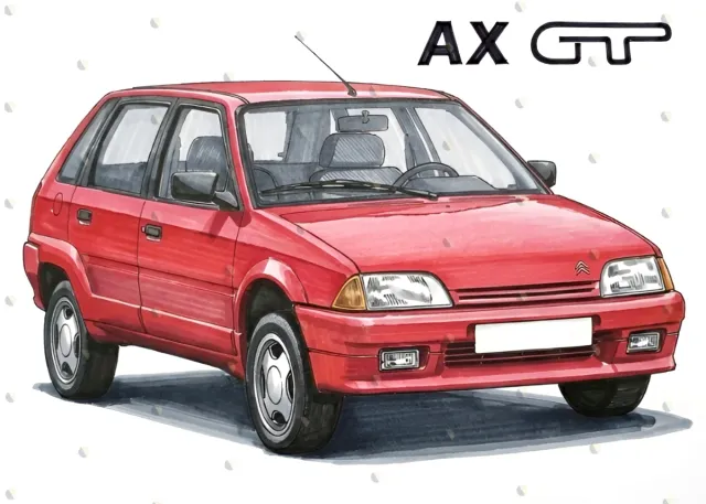 Citroen AX GT cuadro dibujo colección