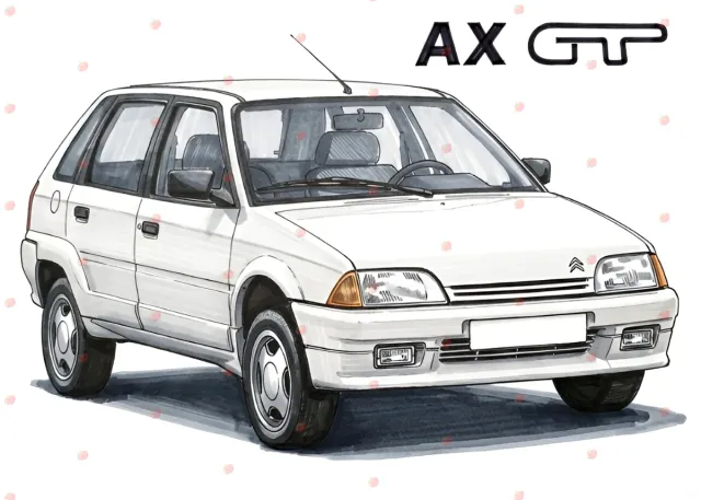 Citroen AX GT cuadro dibujo colección