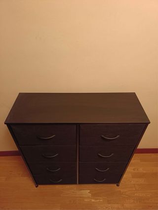 Cómoda 8 cajones tela y metal