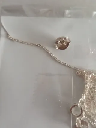 Conjunto collar y pendientes perla plata