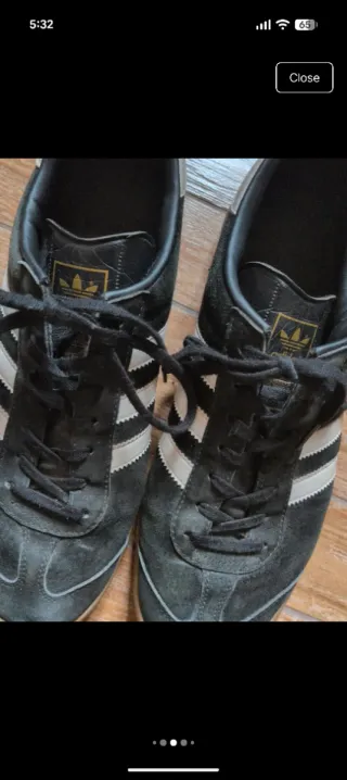Classic black Adidas Hamburg trainers size 44 EU