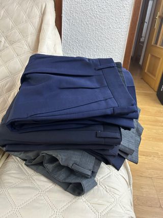 Lote 5 pantalones diseño azul y gris