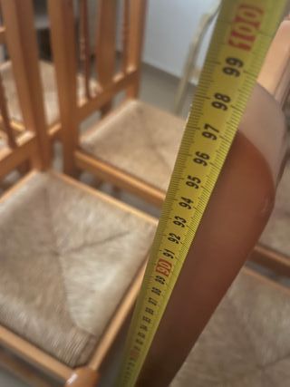 Conjunto 6 sillas cocina/comedor madera y ratán