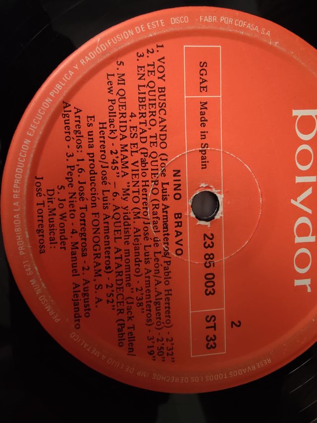 Vinilo Nino Bravo - Te Quiero, Te Quiero