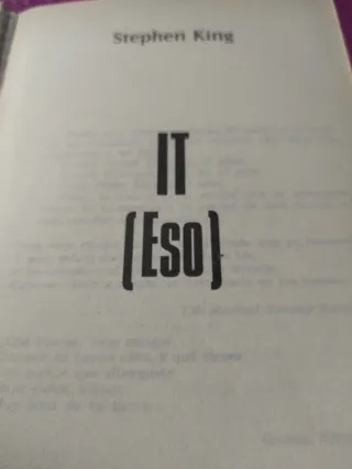 Libro IT (eso) de Stephen King