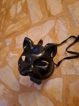 Maschera Veneziana Nera Gatto