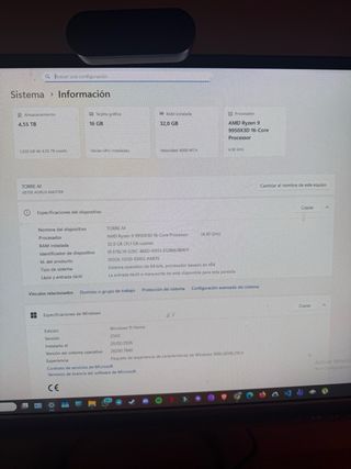 PC Gaming/Multifuncional Premium RTX 5080 y Ryzen9