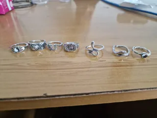 Lote de 31 Anillos Ajustables Plateados