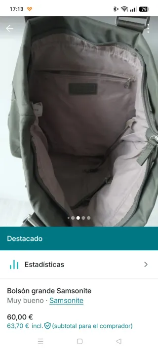 Bolso Grande Samsonite Verde Oliva,ordenador, tabl