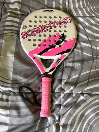 Pala Padel Boomerang Kids 34mm + Grip Rosa