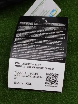 Casco Moto Jet LS2 Spitfire Negro Mate XXL