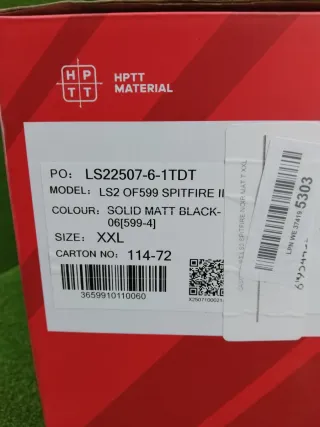 Casco Moto Jet LS2 Spitfire Negro Mate XXL