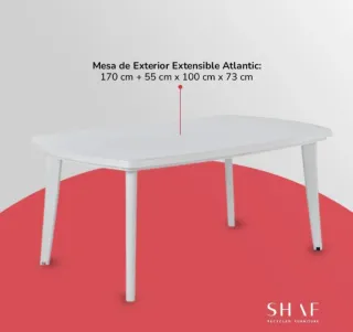 Mesa Comedor Extensible Blanca Plástico