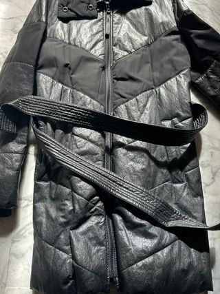 Abrigo Adolfo Dominguez Negro Acolchado Con funda