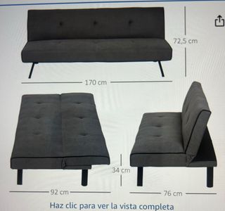 Sofá Cama HOMCOM 3 Plazas Gris