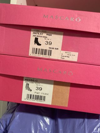 2 pares de Botines MASCARÓ Talla 39 negro y marrón