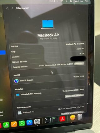 MacBook Air 13 M3 16GB 256GB Space Gray
