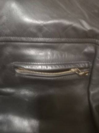 Cazadora de cuero auténtico negra