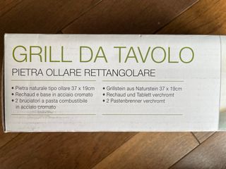 Grill da Tavolo com Pietra Ollare Rettangolare